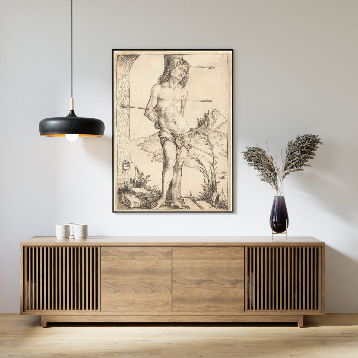 Albrecht Dürer — Saint Sebastian Bound to the Column | Engraving Print