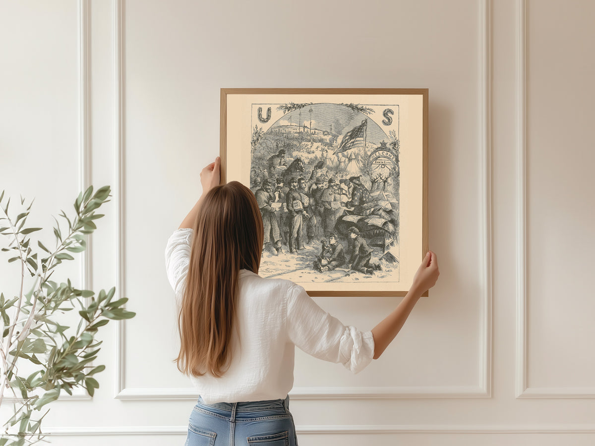 Thomas Nast — Santa Claus in Camp | Vintage Christmas Print