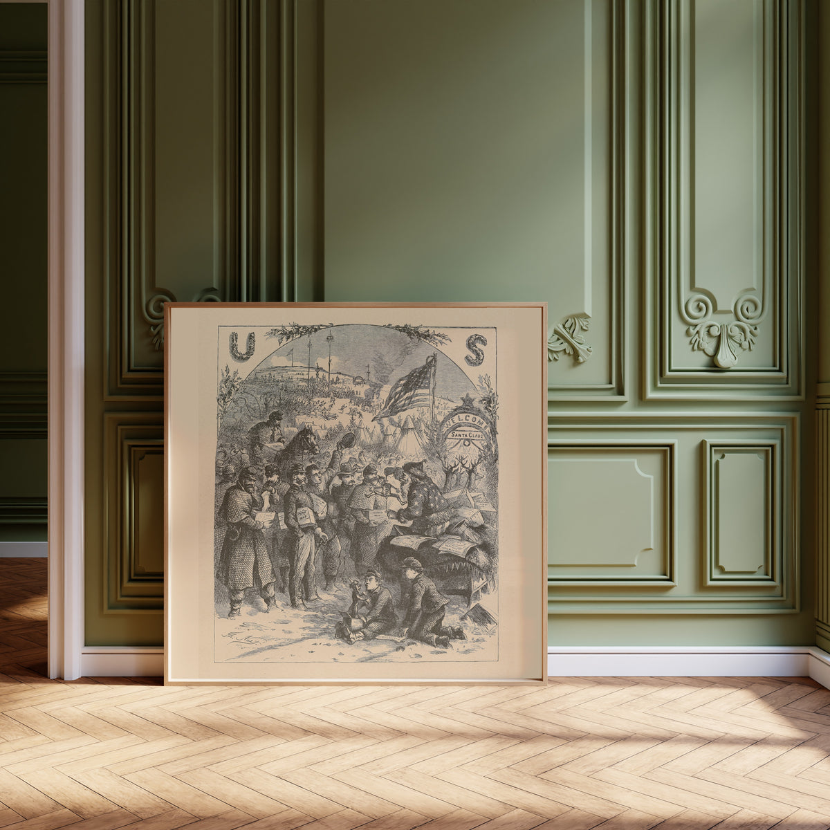 Thomas Nast — Santa Claus in Camp | Vintage Christmas Print