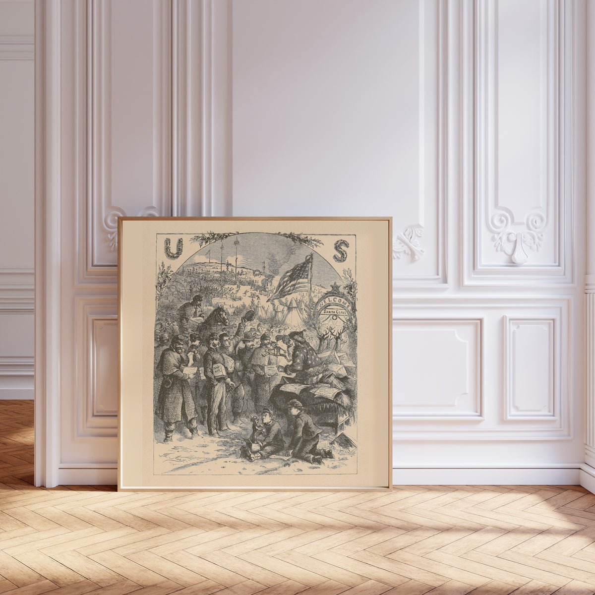 Thomas Nast — Santa Claus in Camp | Vintage Christmas Print