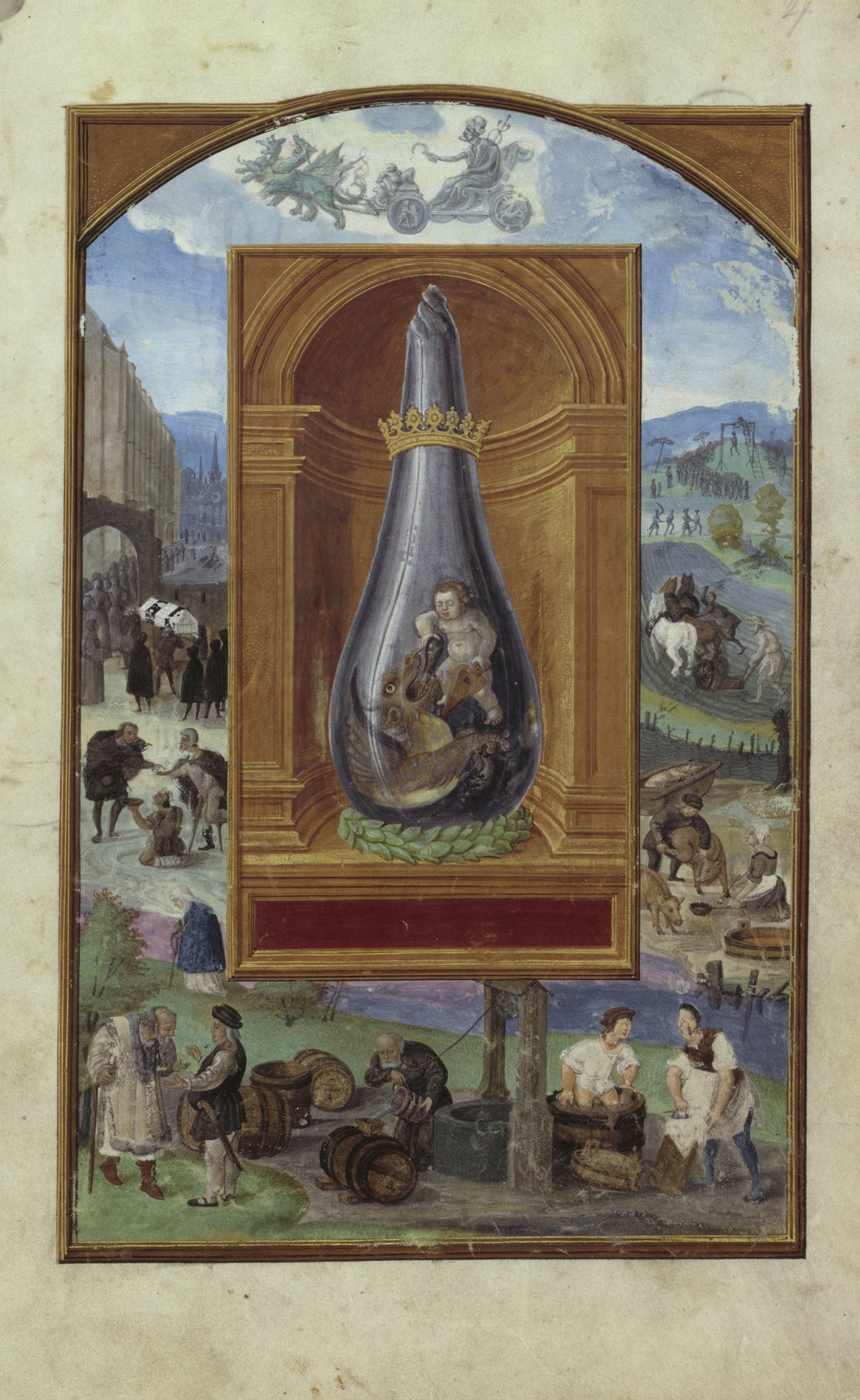 Splendor Solis — Saturn and His Children | Illuminated Manuscript Print