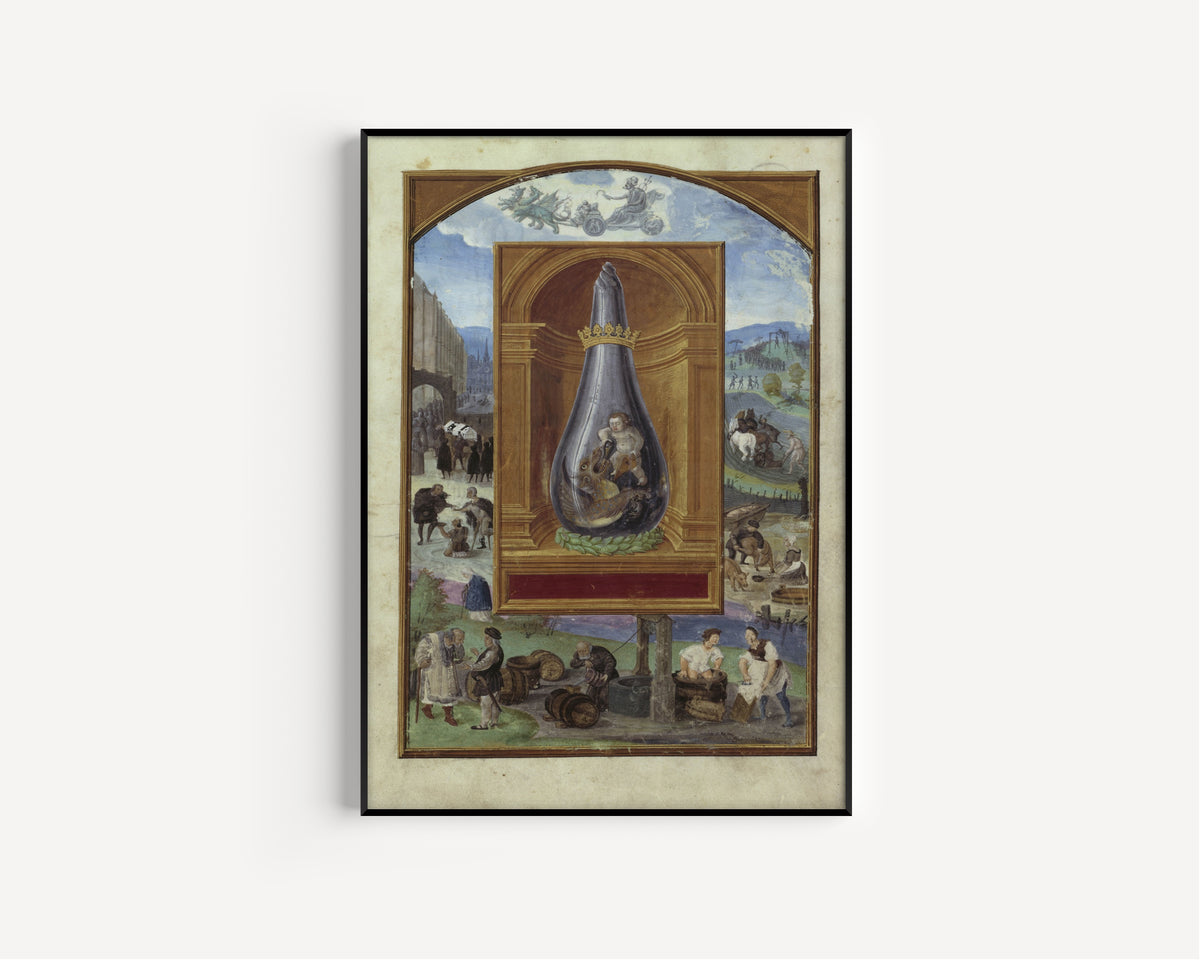 Splendor Solis — Saturn and His Children | Illuminated Manuscript Print