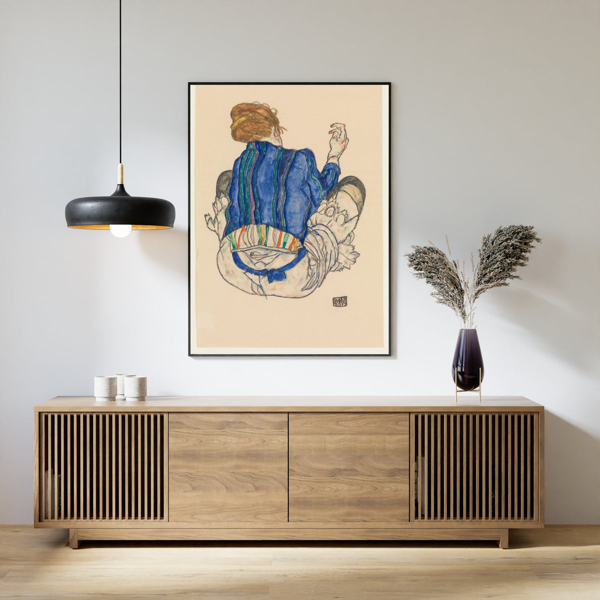 Egon Schiele — Seated Woman (blue jacket) | Fine Art Print