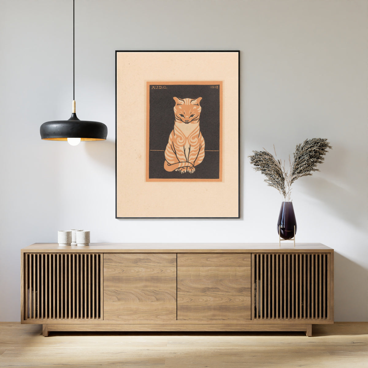 Julie de Graag — Seated Cat | Woodcut Print