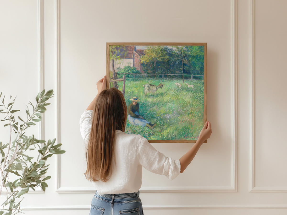 Camille Pissarro — Seated Peasant Woman with Goats | Fine Art Print
