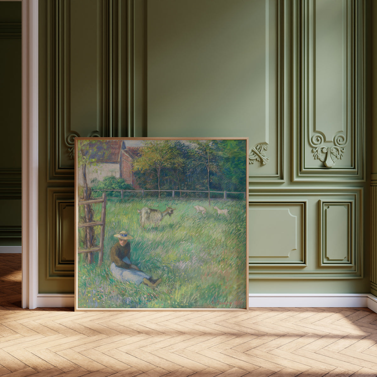 Camille Pissarro — Seated Peasant Woman with Goats | Fine Art Print