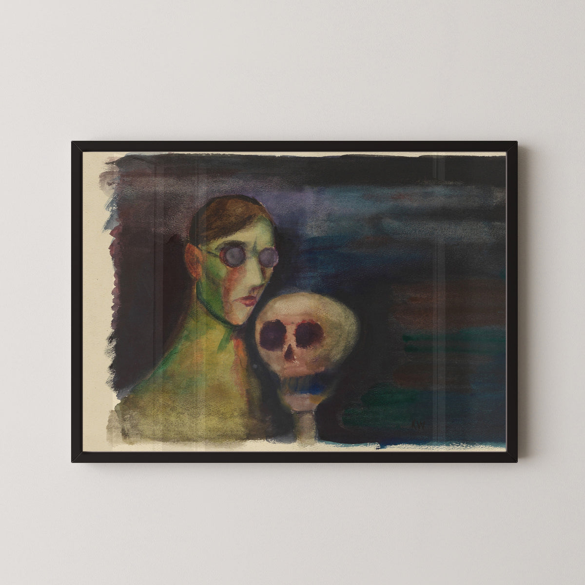 Karl Wiener — Selbstporträt mit dem Tod (Self-Portrait with Death) | Surreal Art Print