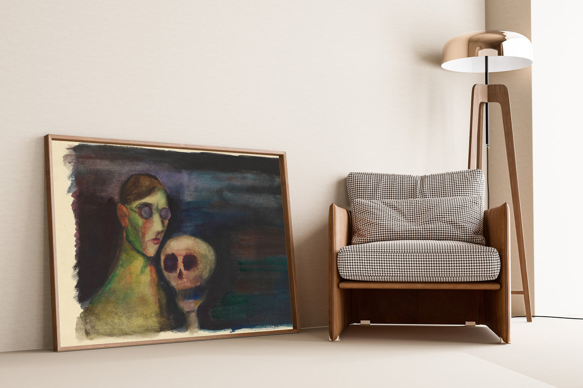Karl Wiener — Selbstporträt mit dem Tod (Self-Portrait with Death) | Surreal Art Print