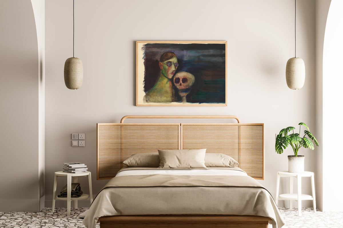 Karl Wiener — Selbstporträt mit dem Tod (Self-Portrait with Death) | Surreal Art Print