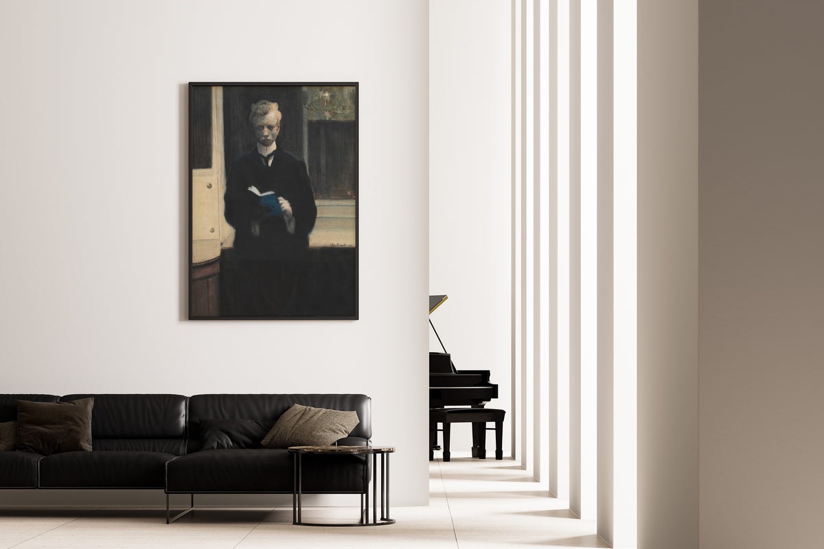 Léon Spilliaert — Self-Portrait with Blue Sketchbook | Symbolist Art Print