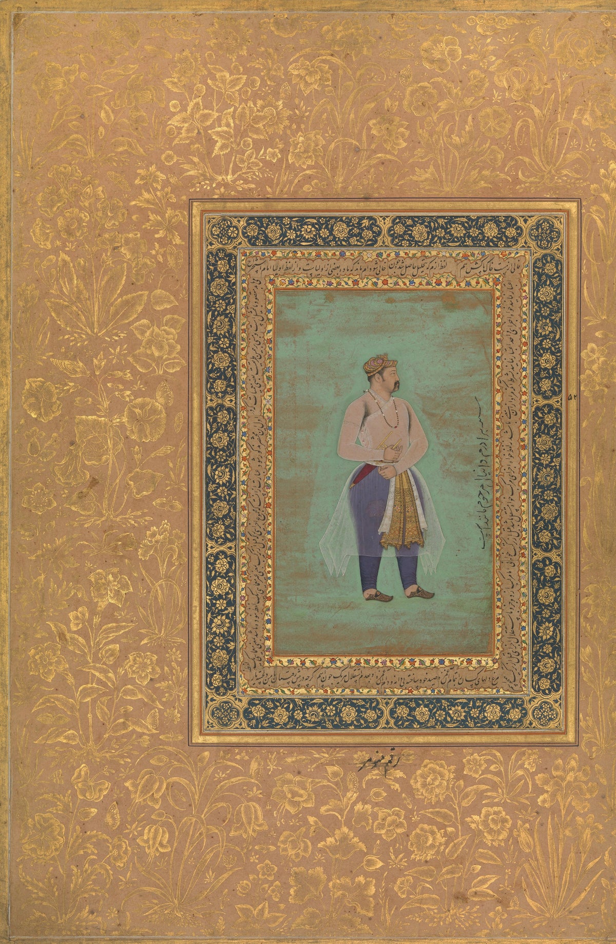 Manohar — Shah Jahan Album: Portrait of Prince Danyal | Mughal Painting Art Print