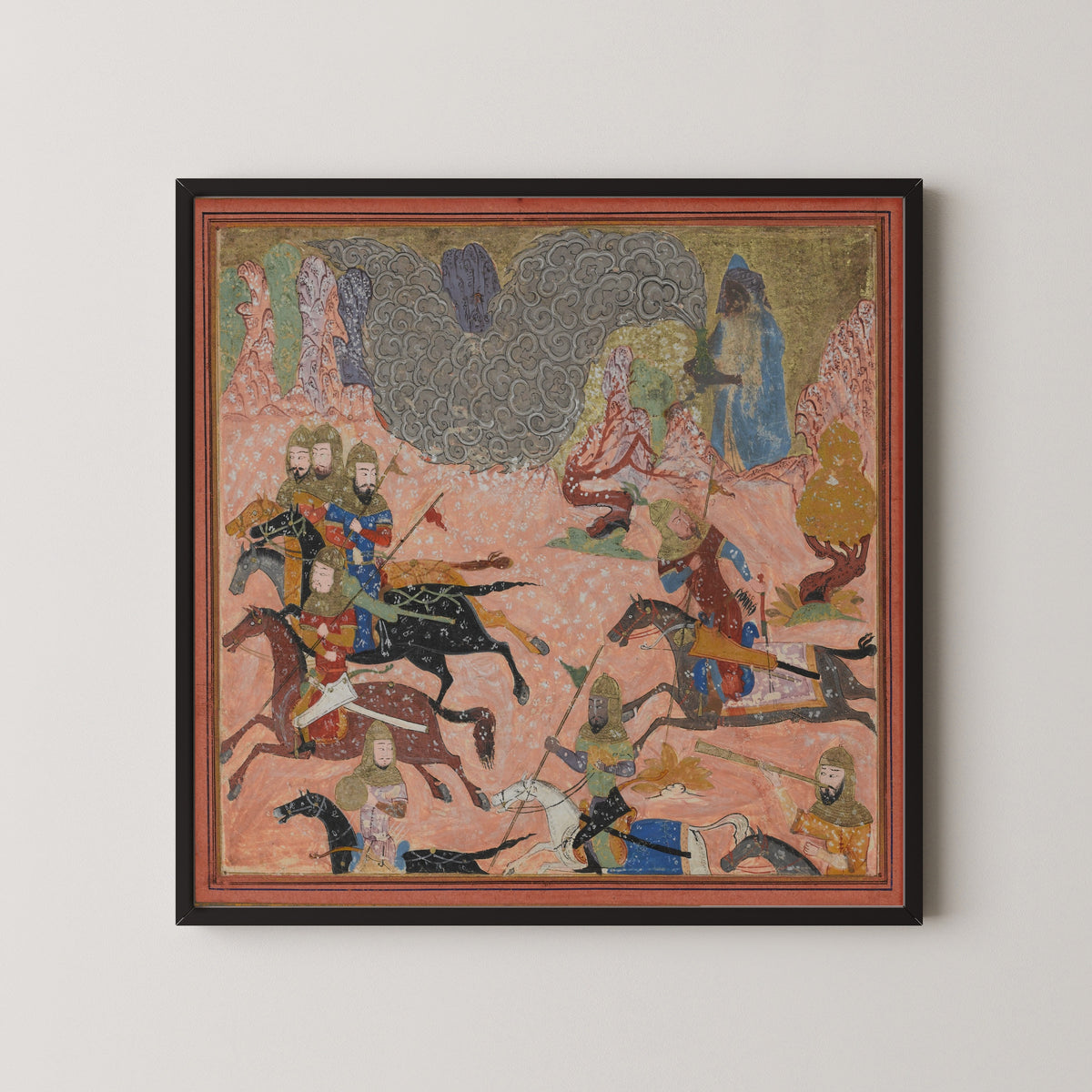 Shahnama: Bazur the Magician Raises up Darkness and a Storm | Islamic Manuscript Painting Print