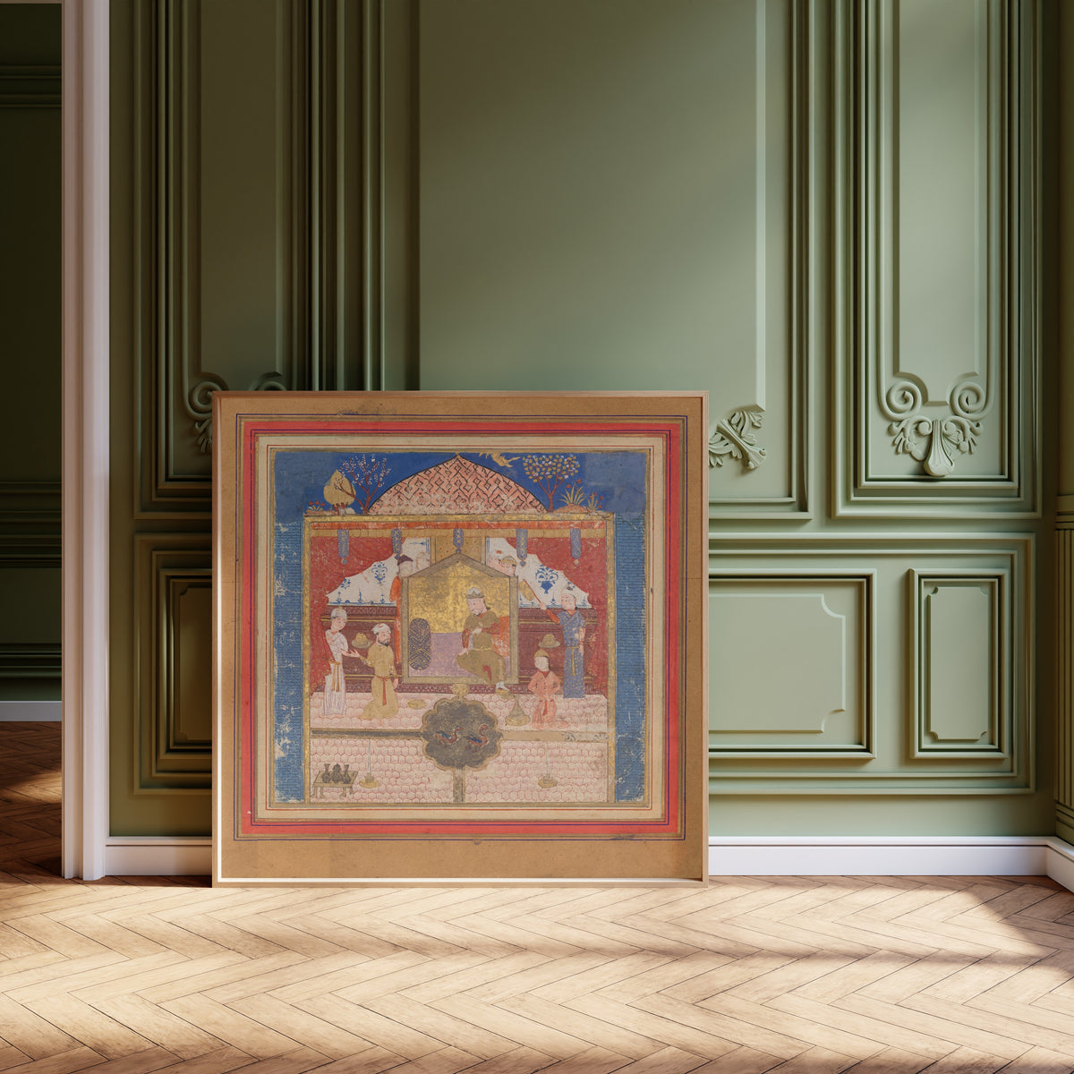 Shahnama: Khusrau Parviz before his Father Hurmuzd (?) | Islamic Manuscript Painting Print