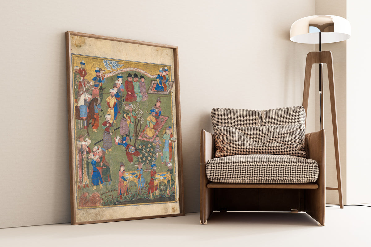 Shahnama: Royal Reception in a Landscape | Persian Miniature Art Print