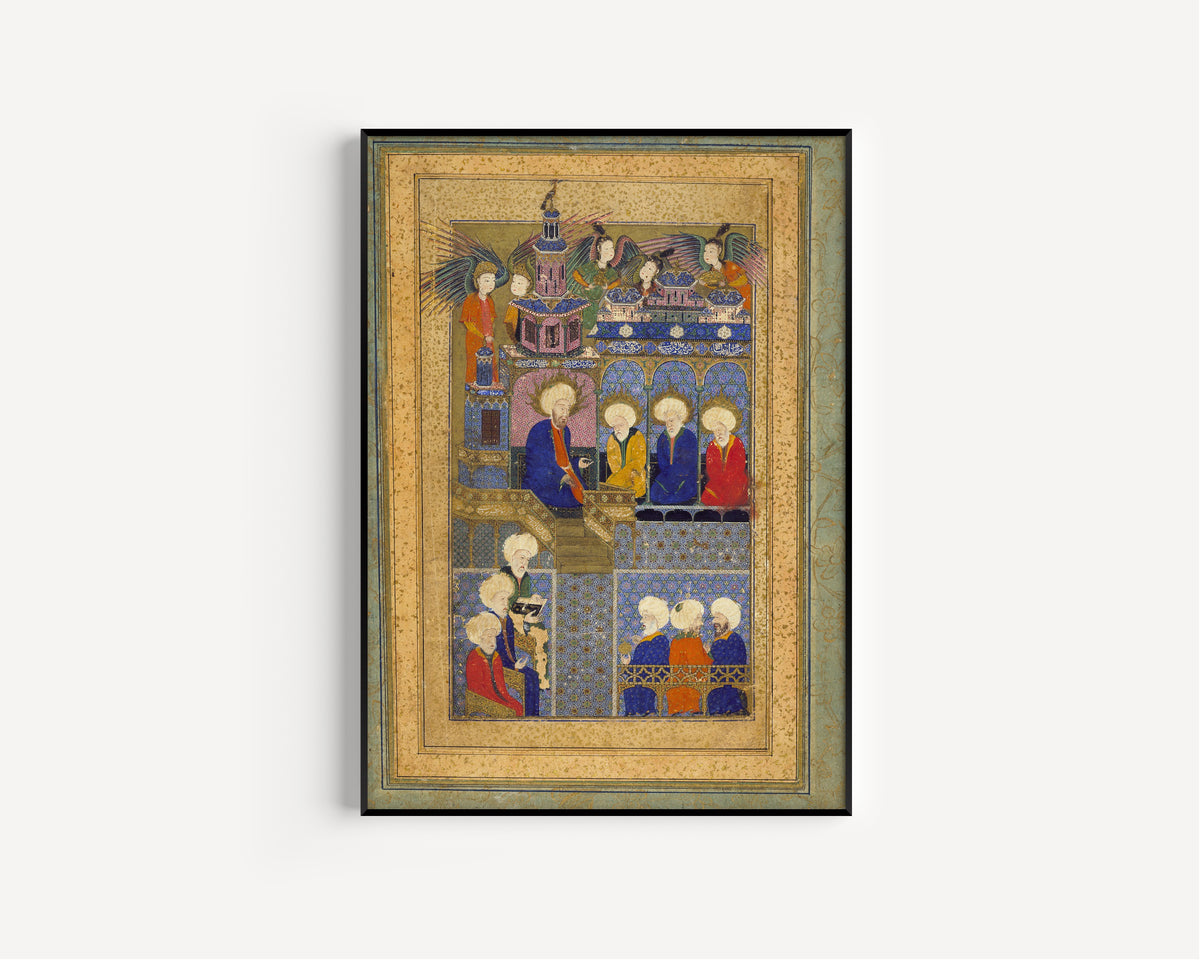 Shahnama-i al-i Osman: Sultan Suleyman in the Guise of King Solomon | Ottoman Miniature Art Print