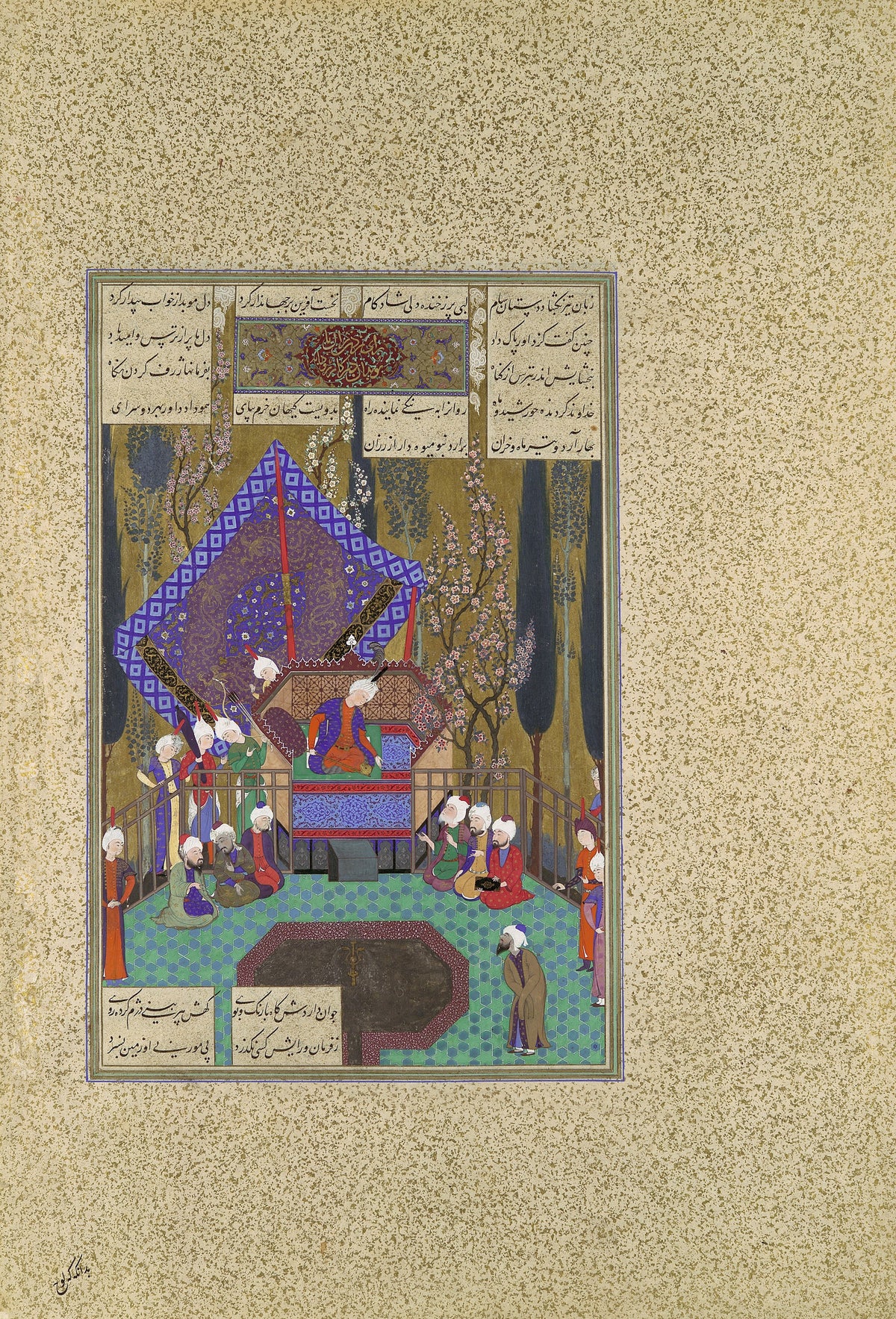 Sultan Muhammad (attributed) — Shahnama of Shah Tahmasp: Zal Consults the Magi | Persian Miniature Art Print