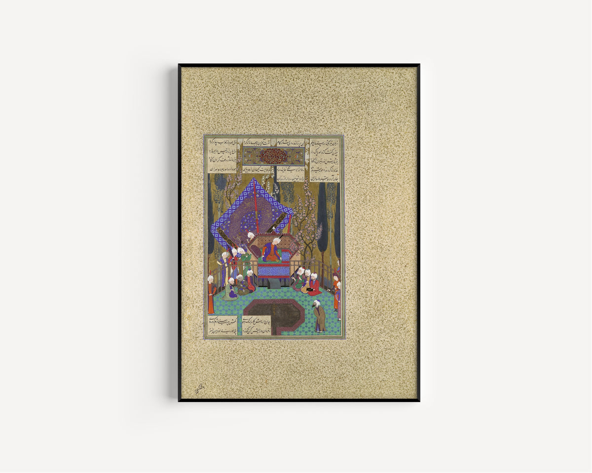 Sultan Muhammad (attributed) — Shahnama of Shah Tahmasp: Zal Consults the Magi | Persian Miniature Art Print
