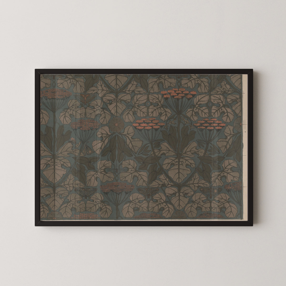 Theo Nieuwenhuis — Sheet of Wallpaper with Umbellifers, Butterflies, and Dragonflies | Art Nouveau Print
