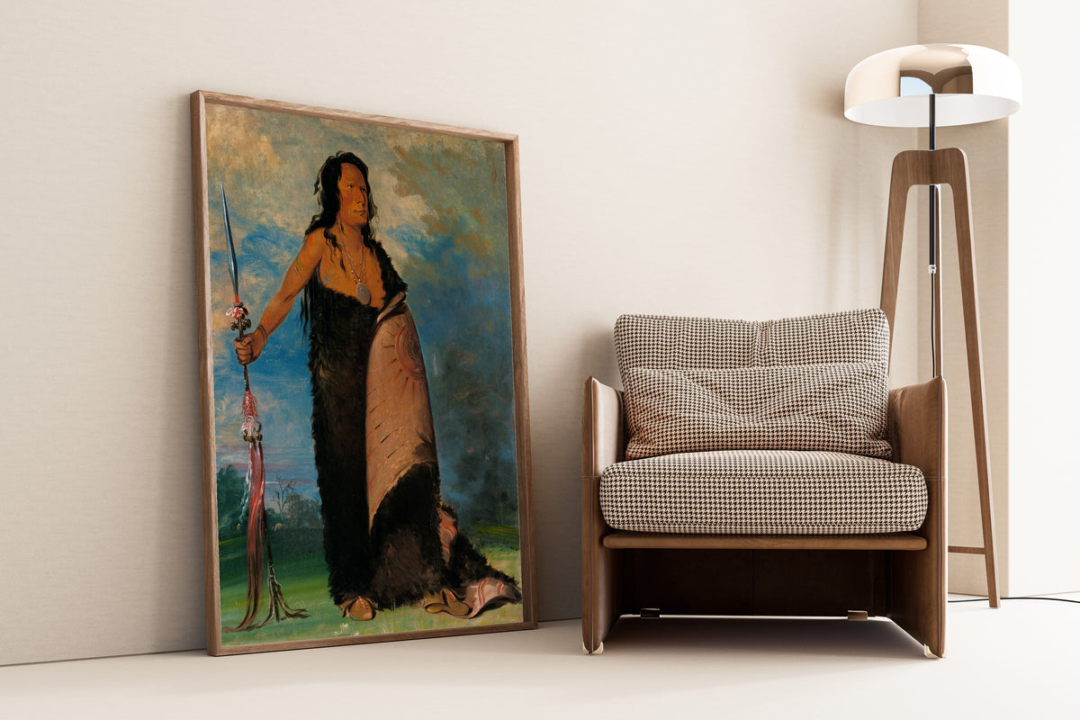 George Catlin — Shoo-de-gá-cha, The Smoke, Chief of the Tribe | Western Art Print