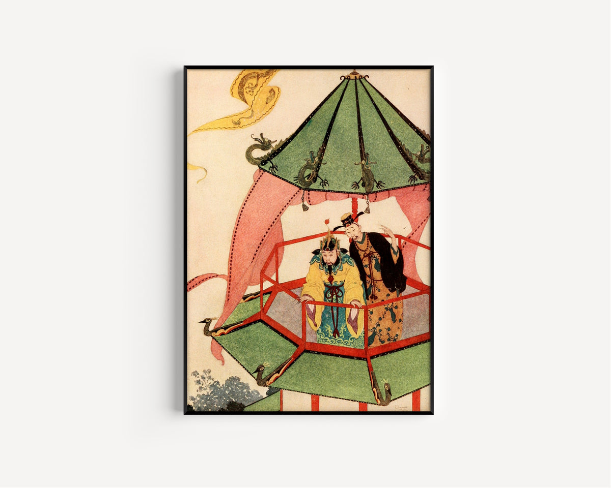 Edmund Dulac — Sinbad the Sailor and Other Stories: The Sultan and His Vizier Looking for Aladdin's Magic Palace | Fairy Tale Illustration Print