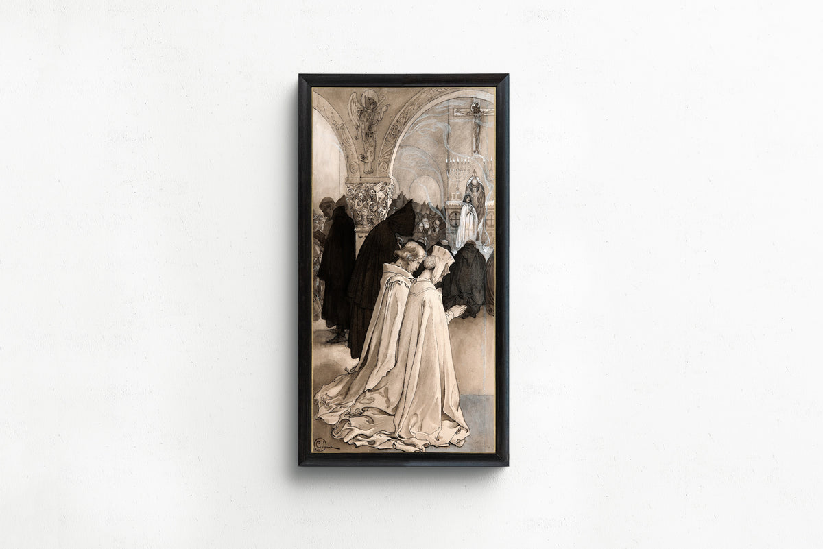 Carl Larsson — Singoalla: Kneeling at Mass | Illustration Art Print