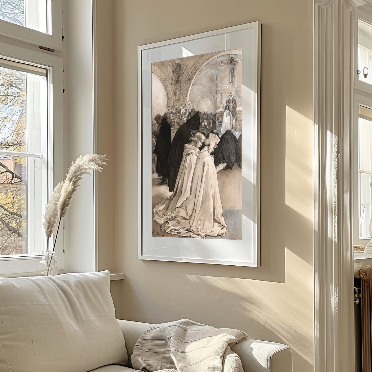 Carl Larsson — Singoalla: Kneeling at Mass | Illustration Art Print