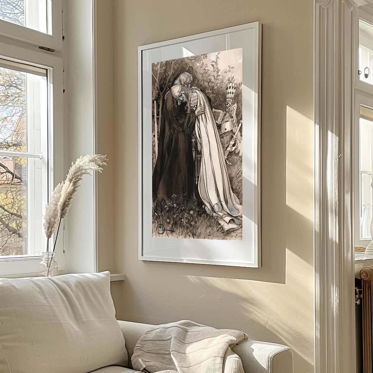 Carl Larsson — Singoalla: The Embrace beside the Angel | Illustration Art Print