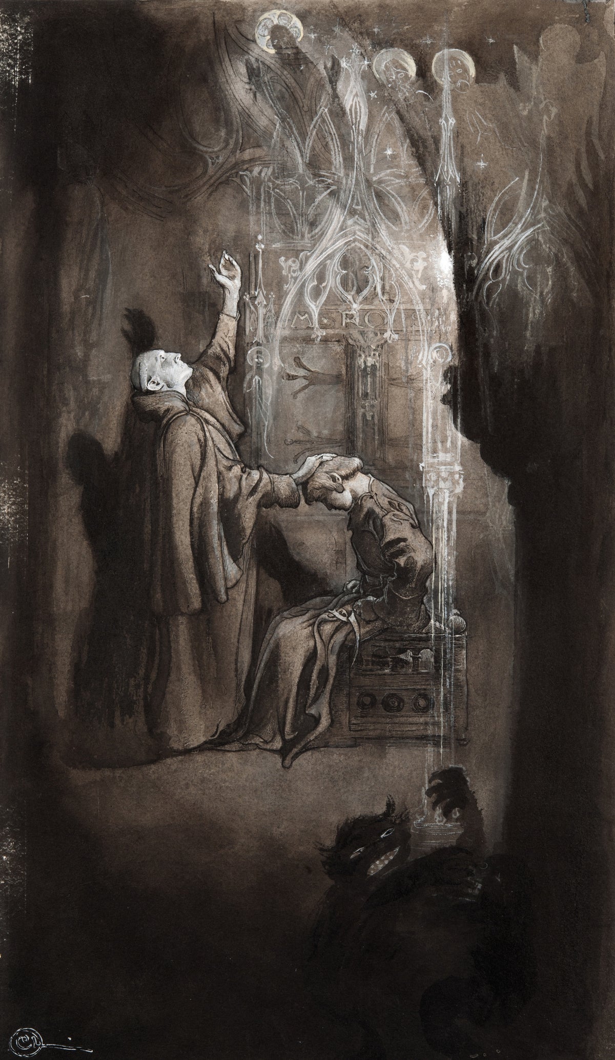 Carl Larsson — Singoalla: The Monk and the Demon | Illustration Art Print