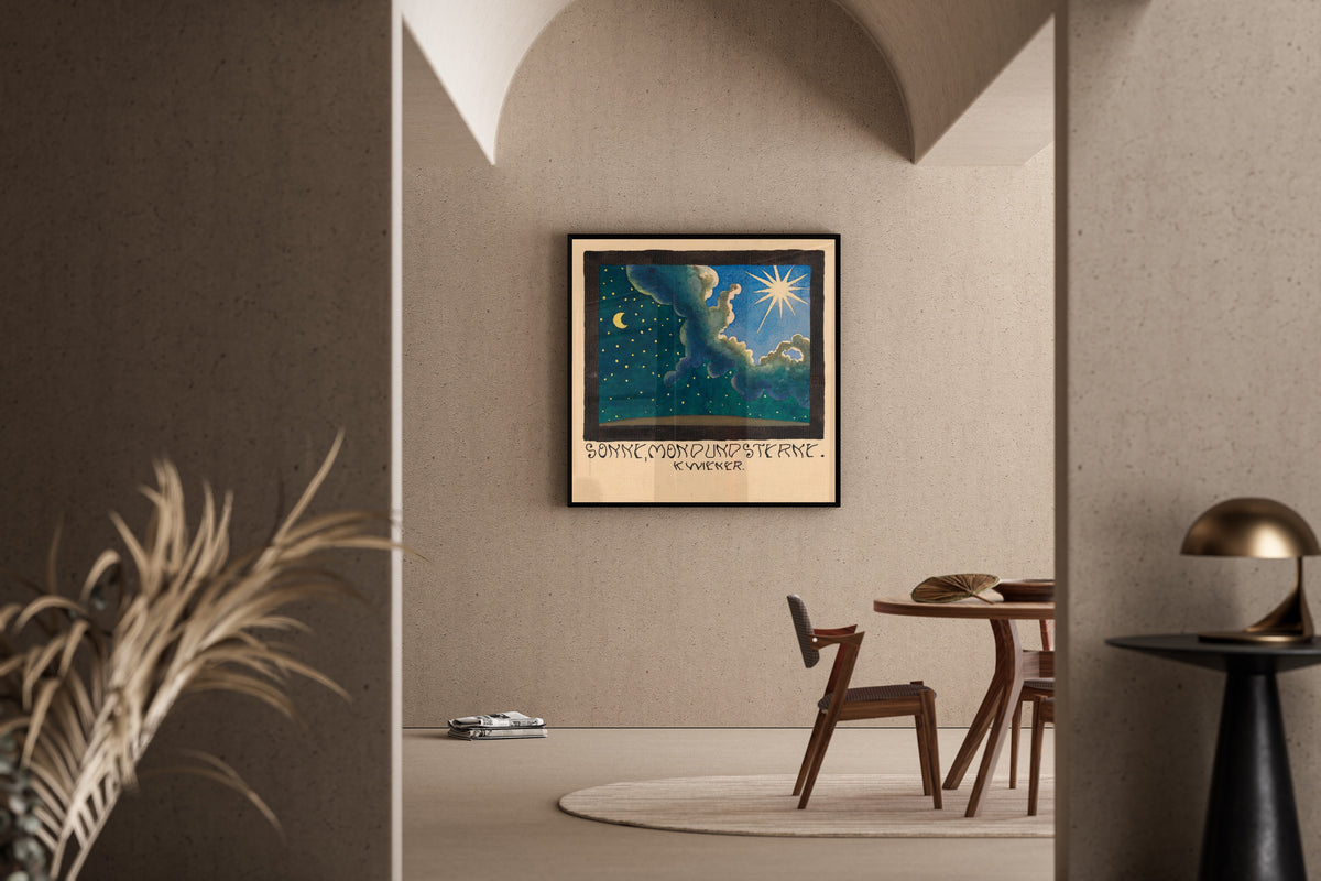 Karl Wiener — Sonne, Mond und Sterne (Sun, Moon and Stars) | Modernist Landscape Print