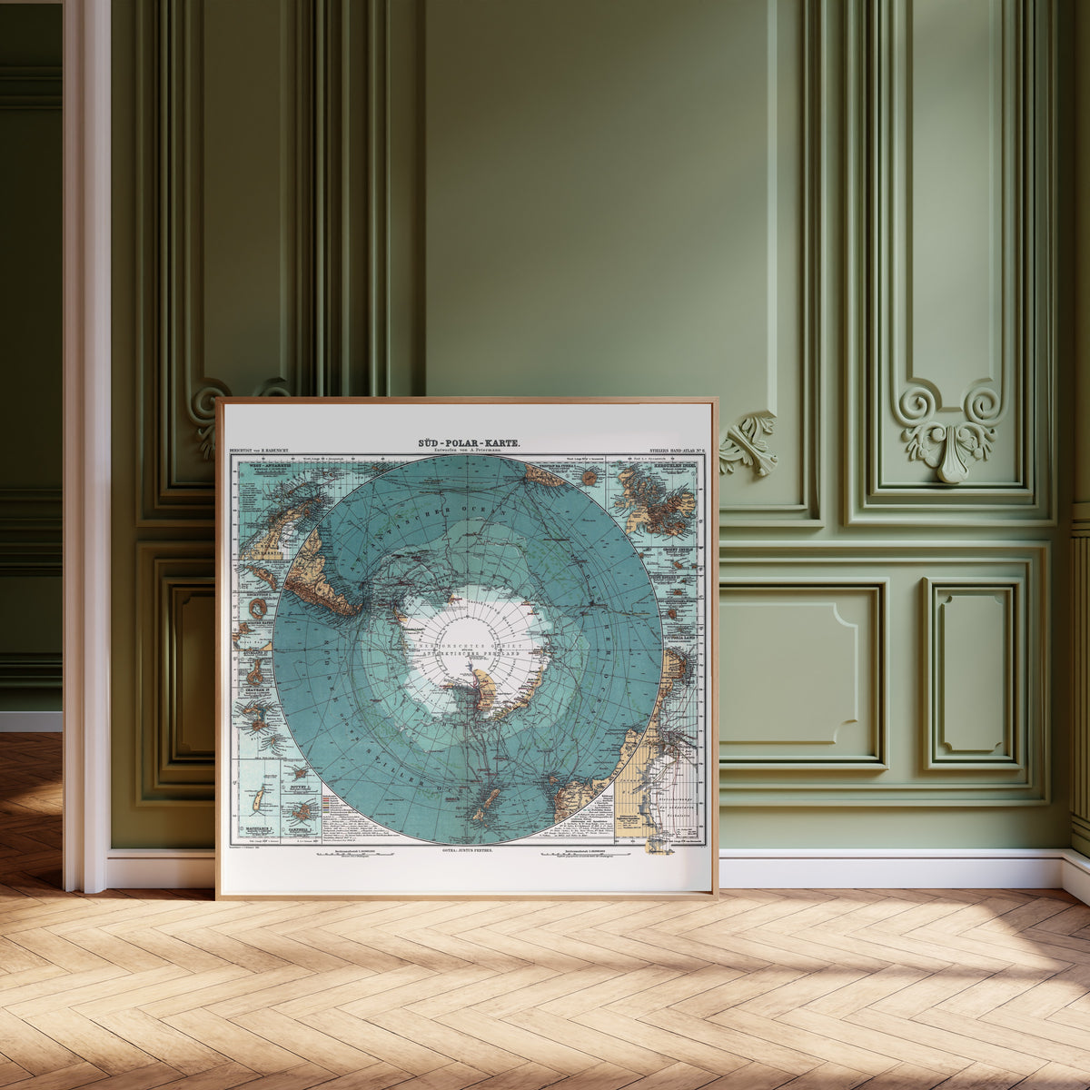 Hermann Habenicht — South Polar Map (Süd-Polar-Karte) | Vintage Atlas Map Print