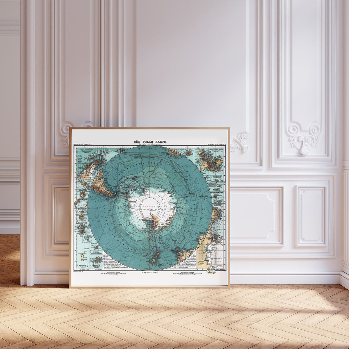 Hermann Habenicht — South Polar Map (Süd-Polar-Karte) | Vintage Atlas Map Print
