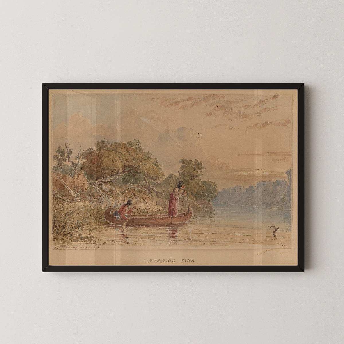 Seth Eastman — Spearing Fish | Western Art Print