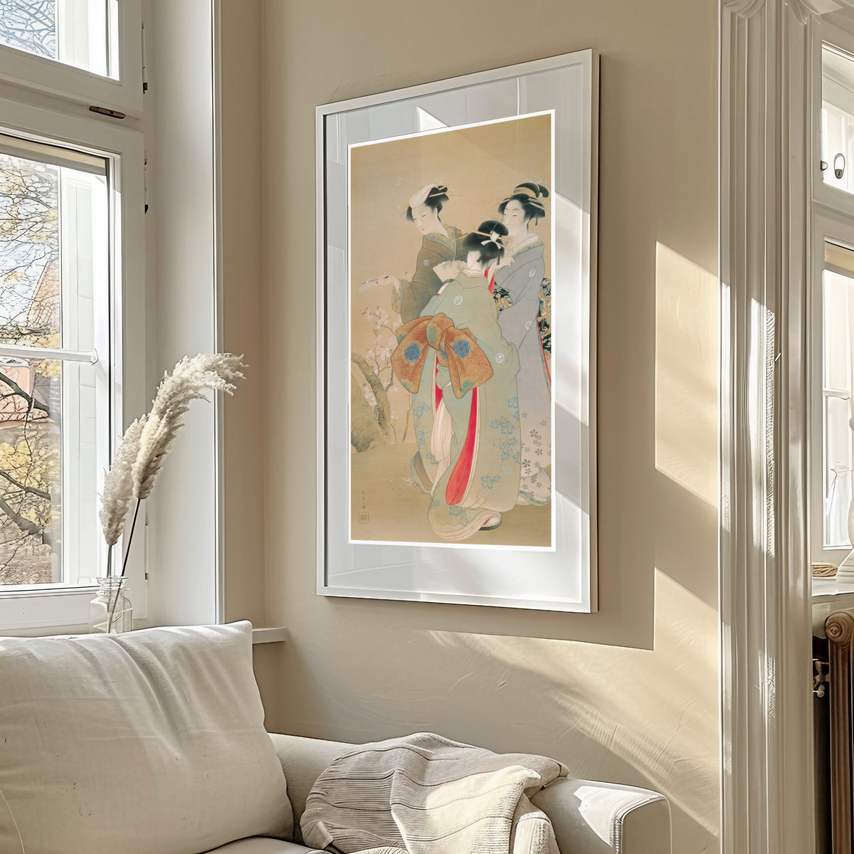 Spring Look by Uemura Shōen — shown framed on a wall