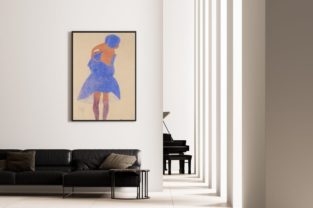Egon Schiele — Standing Girl, Back View | Expressionist Fine Art Print