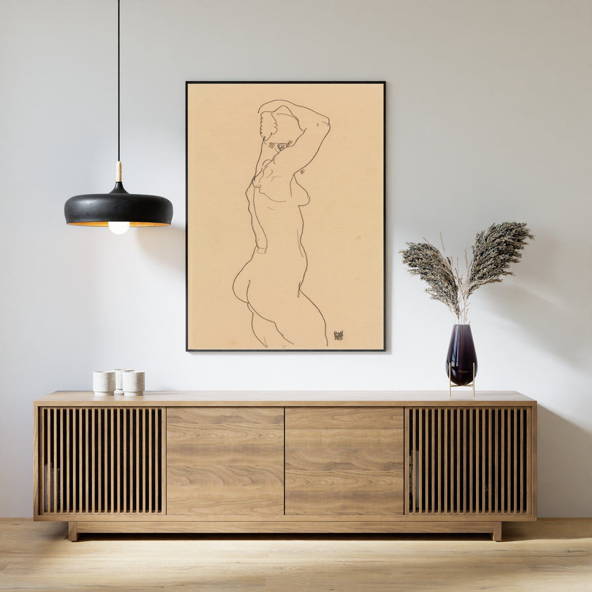 Egon Schiele — Standing Nude, Facing Right | Expressionist Fine Art Print