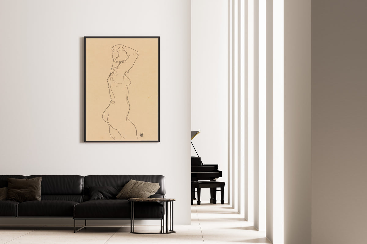 Egon Schiele — Standing Nude, Facing Right | Expressionist Fine Art Print