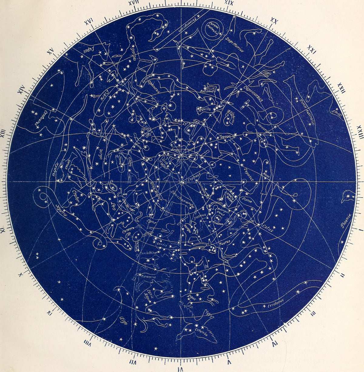 Elias Colbert — Star Map from Astronomy without a Telescope | Antique Celestial Chart Print