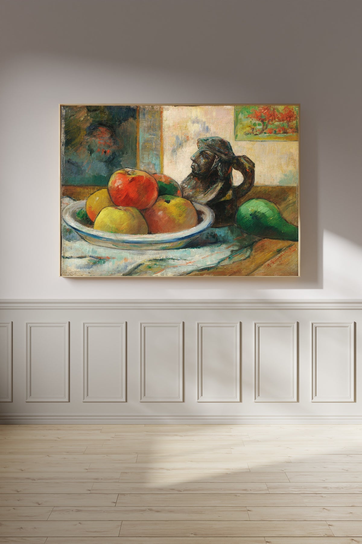 Paul Gauguin — Still Life with Apples, a Pear, and a Ceramic Portrait Jug | Fine Art Print