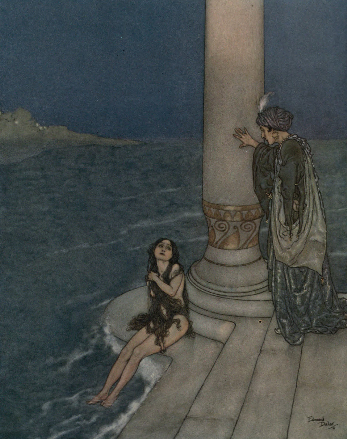 Edmund Dulac — Stories from Hans Andersen: The Prince Asked Who She Was | Fairy Tale Illustration Print