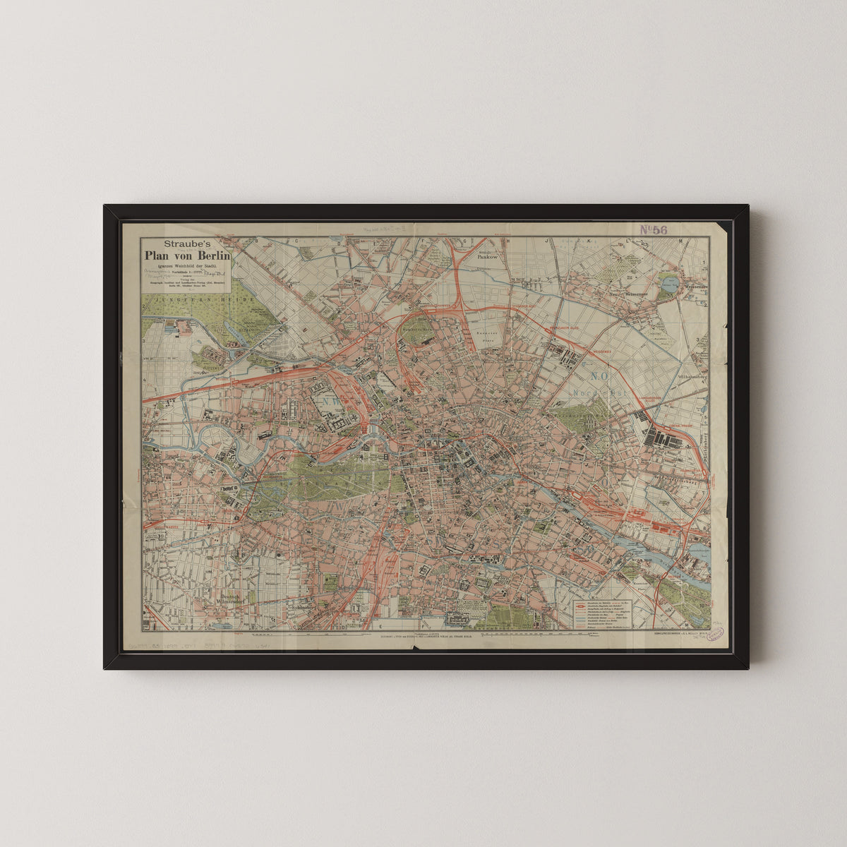 Julius Straube — Straube's Plan von Berlin | Vintage City Plan Print