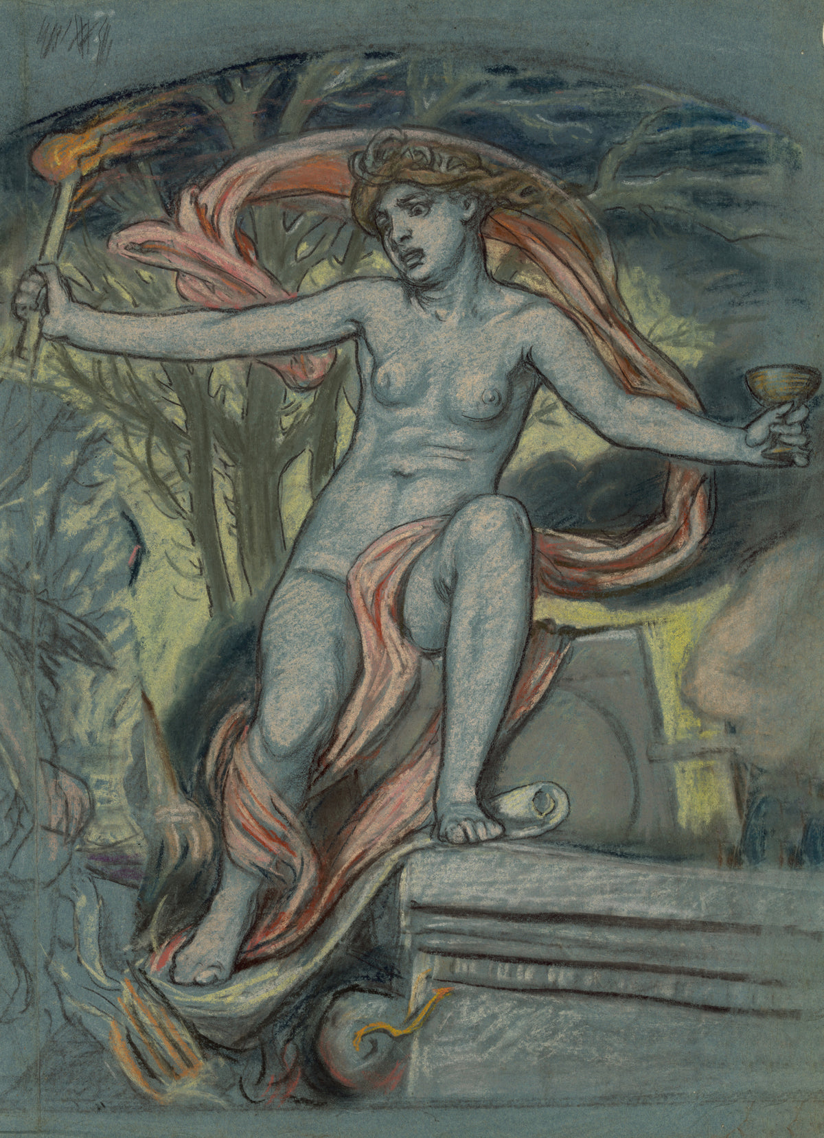 Elihu Vedder — Study for Anarchy | Symbolist Art Print