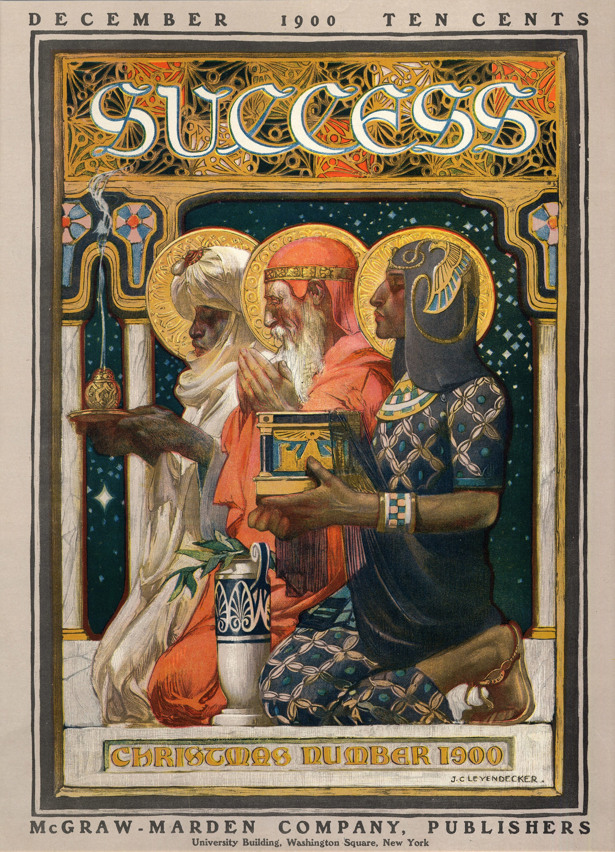 J.C. Leyendecker — Success, Christmas Number 1900 | Vintage Christmas Print