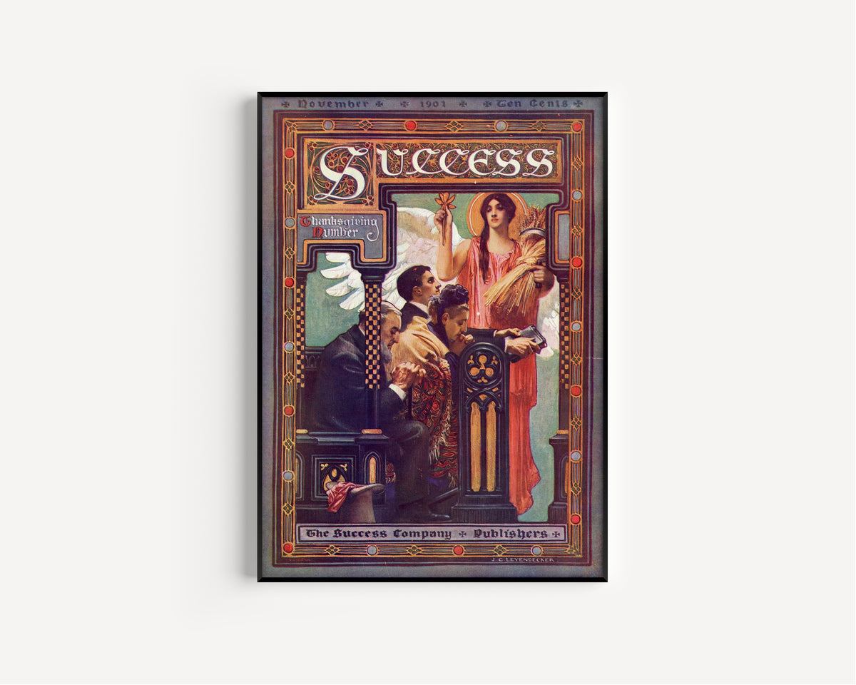 J.C. Leyendecker — Success, Thanksgiving Number, November 1901 | Vintage Thanksgiving Print