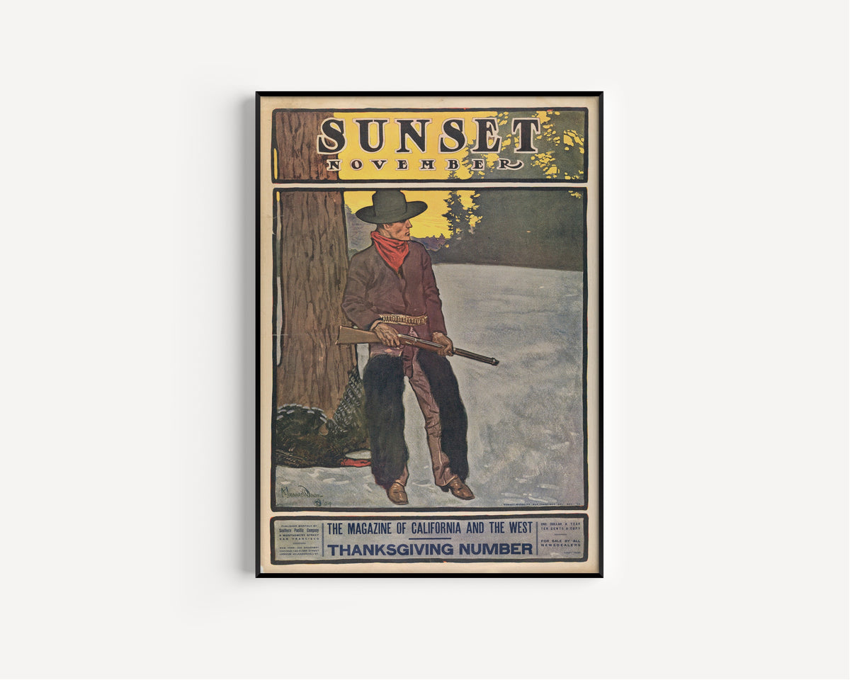Maynard Dixon — Sunset Magazine, Thanksgiving Number, November 1904 | Vintage American West Print