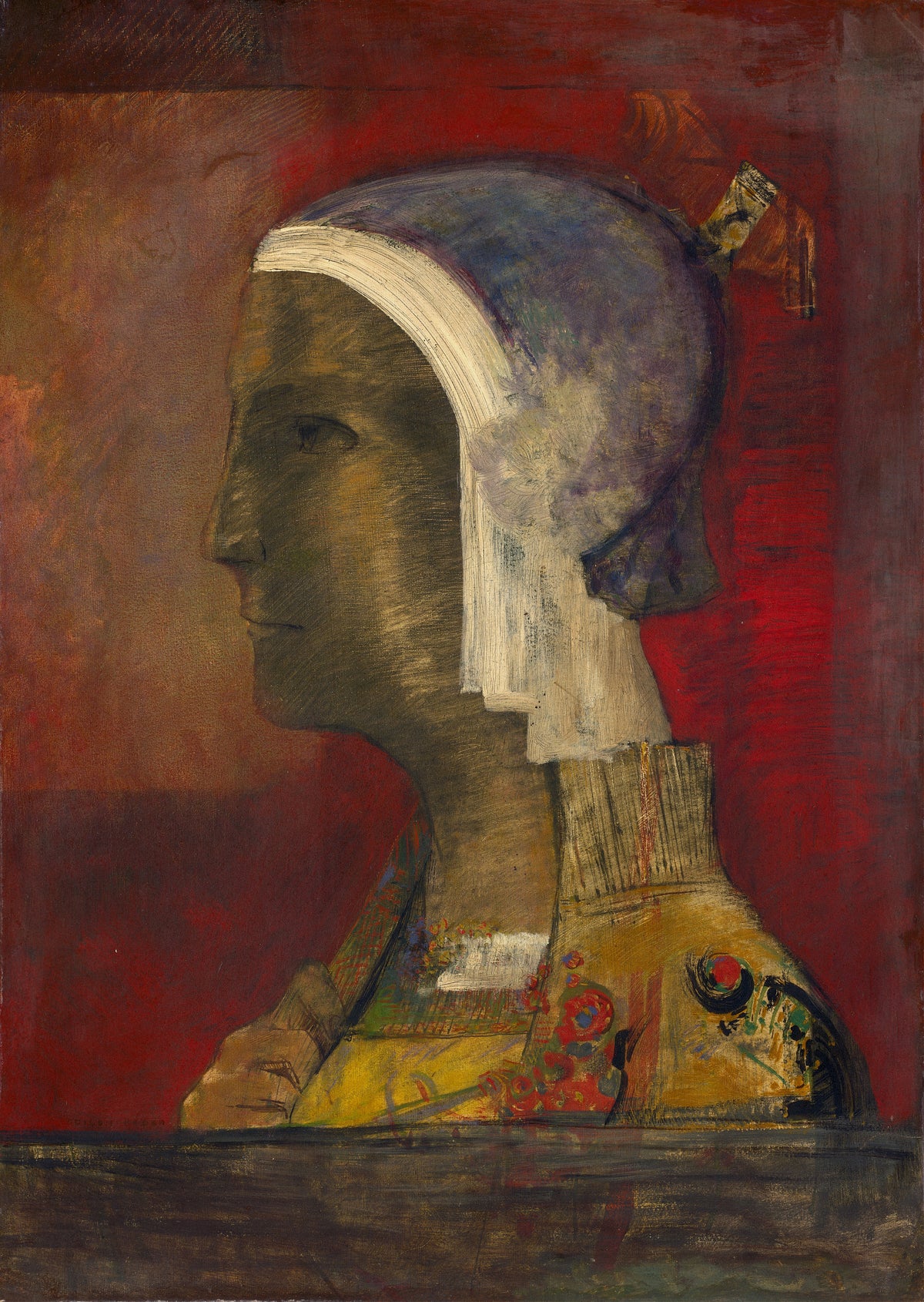 Odilon Redon — Symbolic Head | Symbolist Art Print