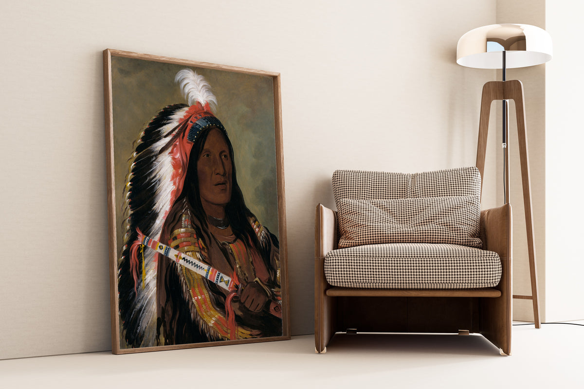 George Catlin — Táh-téck-a-da-háir, Steep Wind, a Brave of the Bad Arrow Points Band | Western Art Print