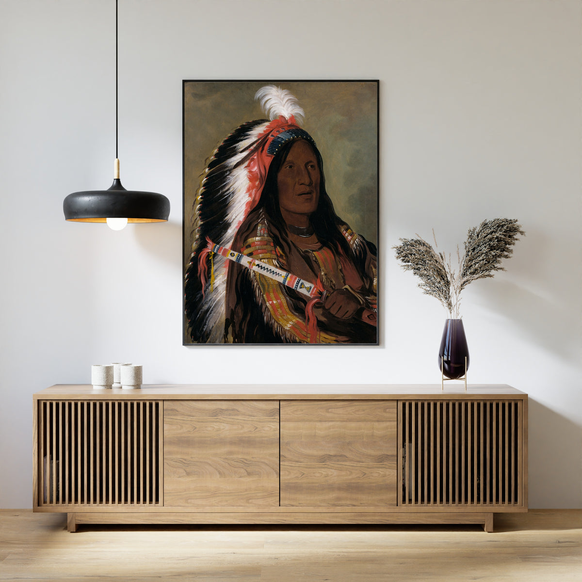 George Catlin — Táh-téck-a-da-háir, Steep Wind, a Brave of the Bad Arrow Points Band | Western Art Print