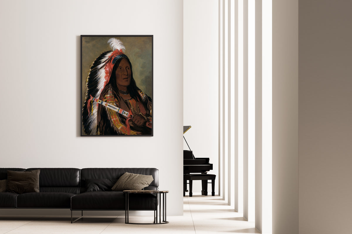 George Catlin — Táh-téck-a-da-háir, Steep Wind, a Brave of the Bad Arrow Points Band | Western Art Print