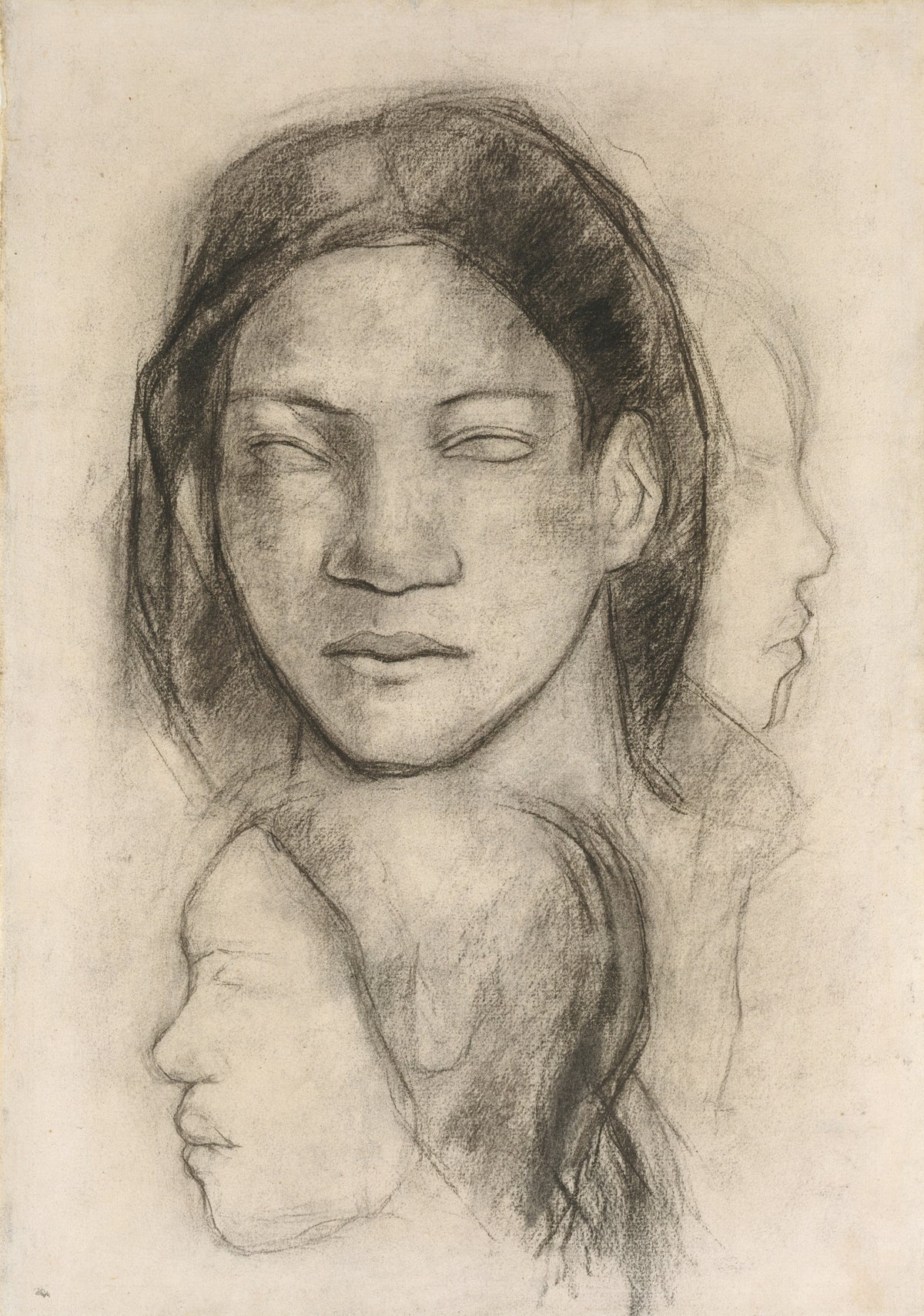 Paul Gauguin — Tahitian Faces (Frontal View and Profiles) | Fine Art Print