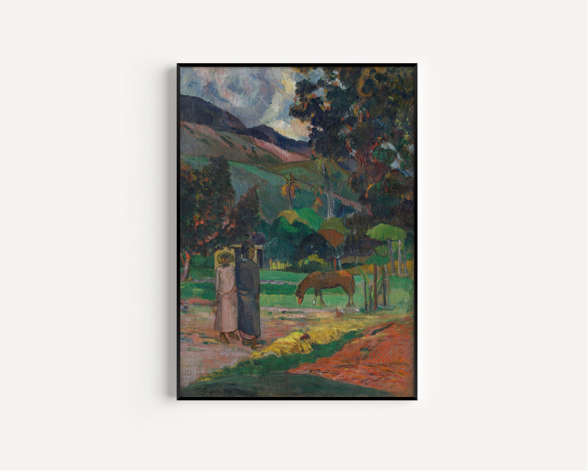Paul Gauguin — Tahitian Landscape with a Grazing Horse | Fine Art Print